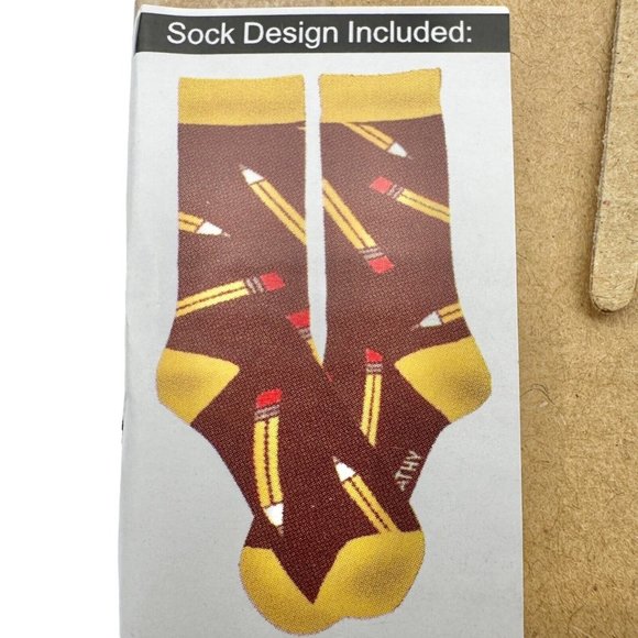 Primitives by Kathy Box Sign & Sock Set Sign 4.5 x 3 Brown I Teach Socks One Siz - Picture 4 of 4